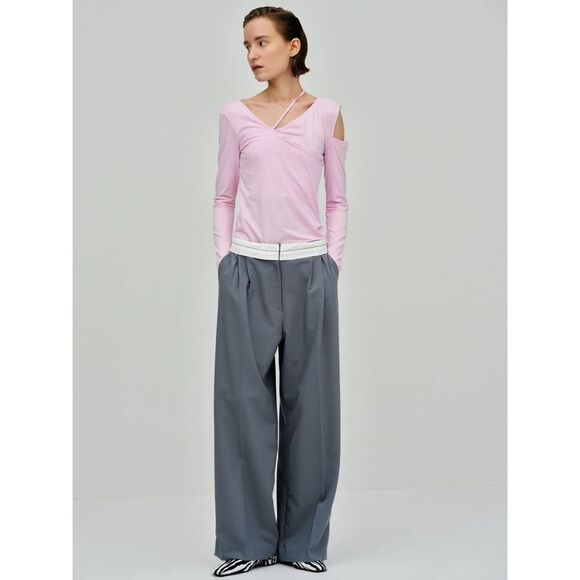 Source Unknown Reversed Waistband Trousers in Piombo Size Large - Picture 2 of 12